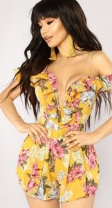 Boho Floral Low Cut Romper